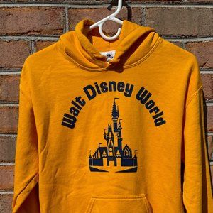 Official Walt Disney World Pullover Hoodie S - Yellow with Magic Kingdom Castle,